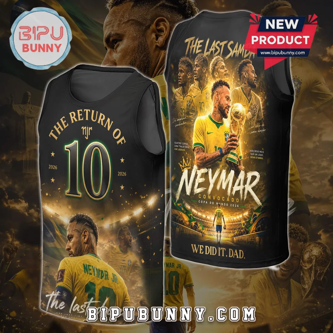 Neymar Jr. Brazil 2026 World Cup The Last Samba Football Hoodie Neymar Jr. Brazil 2026 World Cup The Last Samba Football Hoodie