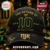Black baseball cap featuring gold embroidered text The Return of NJR 10 We Did It Dad with stars and a signature!