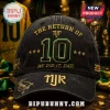 Black baseball cap with gold and green embroidered text The Return of NJR 10 We Did It Dad and signature graphic!