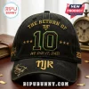 Black vintage cap with gold embroidery text The Return of NJR 10 We Did It Dad with stars and a signature on side!
