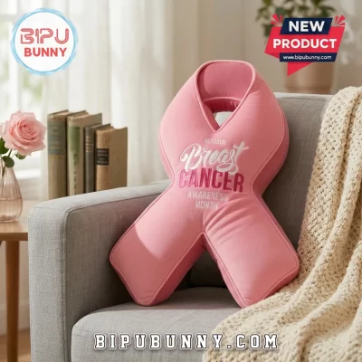 October Breast Cancer Awareness Pink Ribbon Decorative Plush Pillow October Breast Cancer Awareness Pink Ribbon Decorative Plush Pillow
