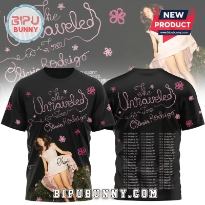 Olivia Rodrigo The Unraveled Tour Black T-Shirt