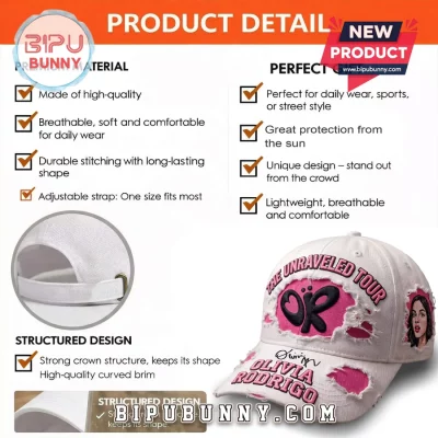Olivia Rodrigo The Unraveled Tour Distressed Baseball Cap