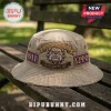 Distressed tan bucket hat with purple and gold embroidered Omega Psi Phi bulldog, '1911', 'FRATERNITY, INC.', and 'ΩΨΦ' text!