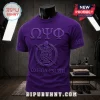 Purple Omega Psi Phi fraternity t-shirt with embossed Greek letters shield and 1911 text design!