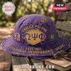 Distressed purple bucket hat with gold Omega Psi Phi, ΩΨΦ, paw print, 'SCHOLARSHIP - PERSEVERANCE - UPLIFT EST. 1911' text!