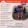 Purple and gold striped button-up shirt with Omega Psi Phi fraternity logo and Manhood Scholarship Perseverance Uplift text!