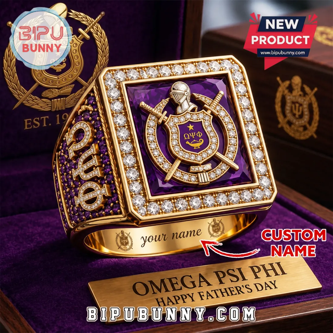 Omega Psi Phi Fraternity Personalized Ring Omega Psi Phi Fraternity Personalized Ring