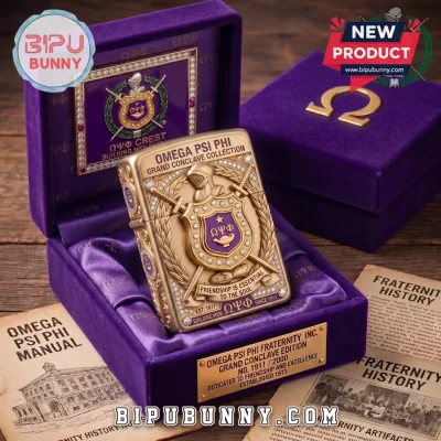 Omega Psi Phi Grand Conclave Gold Lighter Case