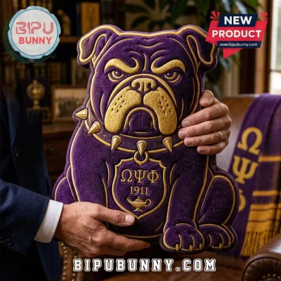 Omega Psi Phi Purple Gold Bulldog 1911 Fraternity Plush Doll