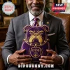 Purple and gold bulldog mascot plush pillow with Omega Psi Phi Greek letters and 1911 text in embroidered style!