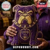 Purple and gold bulldog shaped pillow with Omega Psi Phi Greek letters and 1911 emblem embroidery!