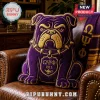 Purple and gold bulldog mascot plush pillow with Omega Psi Phi Greek letters and 1911 shield emblem!