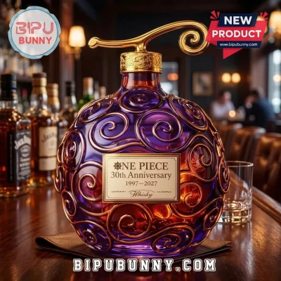 One Piece Devil Fruit 30th Anniversary Purple Glass Whiskey Decanter