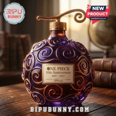 One Piece Devil Fruit 30th Anniversary Purple Glass Whiskey Decanter