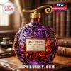 Purple and gold One Piece 30th Anniversary decorative whisky bottle with swirl patterns and vintage label text!