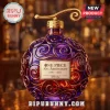 Decorative purple and gold glass bottle with spiral patterns labeled One Piece 30th Anniversary 1997-2027 Whisky!