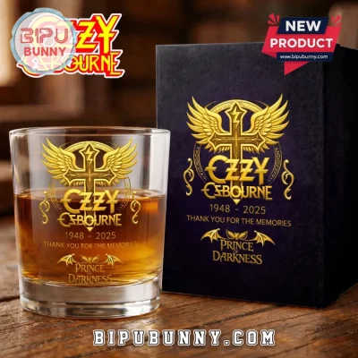Ozzy Osbourne 1948-2025 Thank You Memories Whiskey Glass