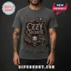 Grey mineral wash Ozzy Osbourne t-shirt with skull bat cross graphic and album titles in red and black ink!
