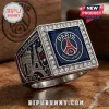 Silver Paris Saint-Germain championship ring with blue enamel, clear gemstones, Arc de Triomphe, Eiffel Tower, 'ICI C'EST PARIS', '1970'!
