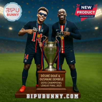 Paris Saint-Germain Doue & Dembele UCL Final 2025 Trophy Acrylic Plaque