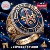 Gold championship ring with dark blue gem, white diamonds, red accents! PARIS SAINT-GERMAIN, PARIS - FRANCE, ICI C'EST PARIS text! Eiffel Tower, Fleur-de-lis design! YOUR NAME engraving!