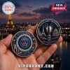Silver PSG fan coins, dark blue enamel, Eiffel Tower, trophy, gems, 'ICI C'EST PARIS', 'PARIS SAINT-GERMAIN 1970'!