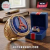 Gold championship ring, blue gem, red Eiffel Tower, gold fleur-de-lis, blue stones! Text: PARIS SAINT-GERMAIN, AUGUST 12, 1970!