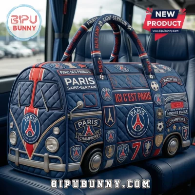 Paris Saint-Germain Retro Camper Van Quilted Travel Duffle Bag