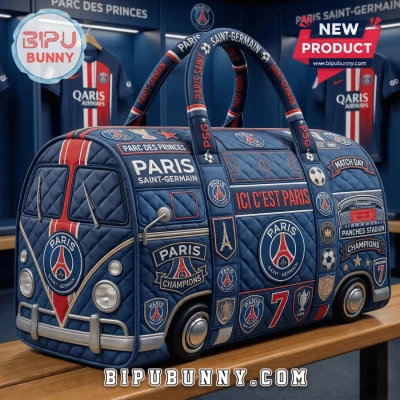 Paris Saint-Germain Retro Camper Van Quilted Travel Duffle Bag