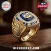 Gold championship style ring featuring a blue stone, eel logo, 1947, PARRA, THE EELS, PREMIERS, and PASSION POWER text!