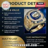 Gold championship ring! Blue gemstone with yellow eel logo! 