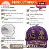 Purple Omega Psi Phi baseball cap with 3D embroidery featuring a bulldog, fraternity crest, and gold laurel leaves!