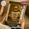 Pittsburgh Penguins Iceburgh mascot plush toy in collector packaging with hockey jersey and mini stick, yellow and black.!