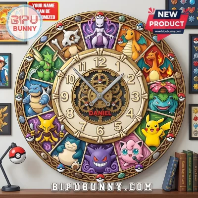Pokémon 3D Custom Name Wall Clock