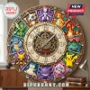 Ornate custom Pokemon clock, gold and brown, features Mewtwo, Pikachu, Charizard, Blastoise, Gengar, Venusaur, with Daniel name on face!