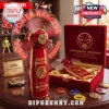 Red and gold Power Rangers collectible fan with glowing 