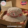 Tan bucket hat with embroidered Kappa Alpha Psi crest 1911 and greek letters in red and white thread inside a gift box!