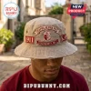 Tan distressed bucket hat with red embroidered Kappa Alpha Psi Fraternity Inc crest and 1911 text!