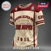 Cream and crimson Kappa Alpha Psi tee featuring diamond graphic, 1911 text, and college sports jersey design style!