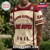 Cream and maroon Kappa Alpha Psi jersey style t-shirt with diamond graphic text Kappa Alpha Psi and The Nupes 1911!