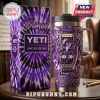 Purple tie-dye Yeti tumbler featuring Prince logo, guitar elements, and Purple Rain text with matching gift box!