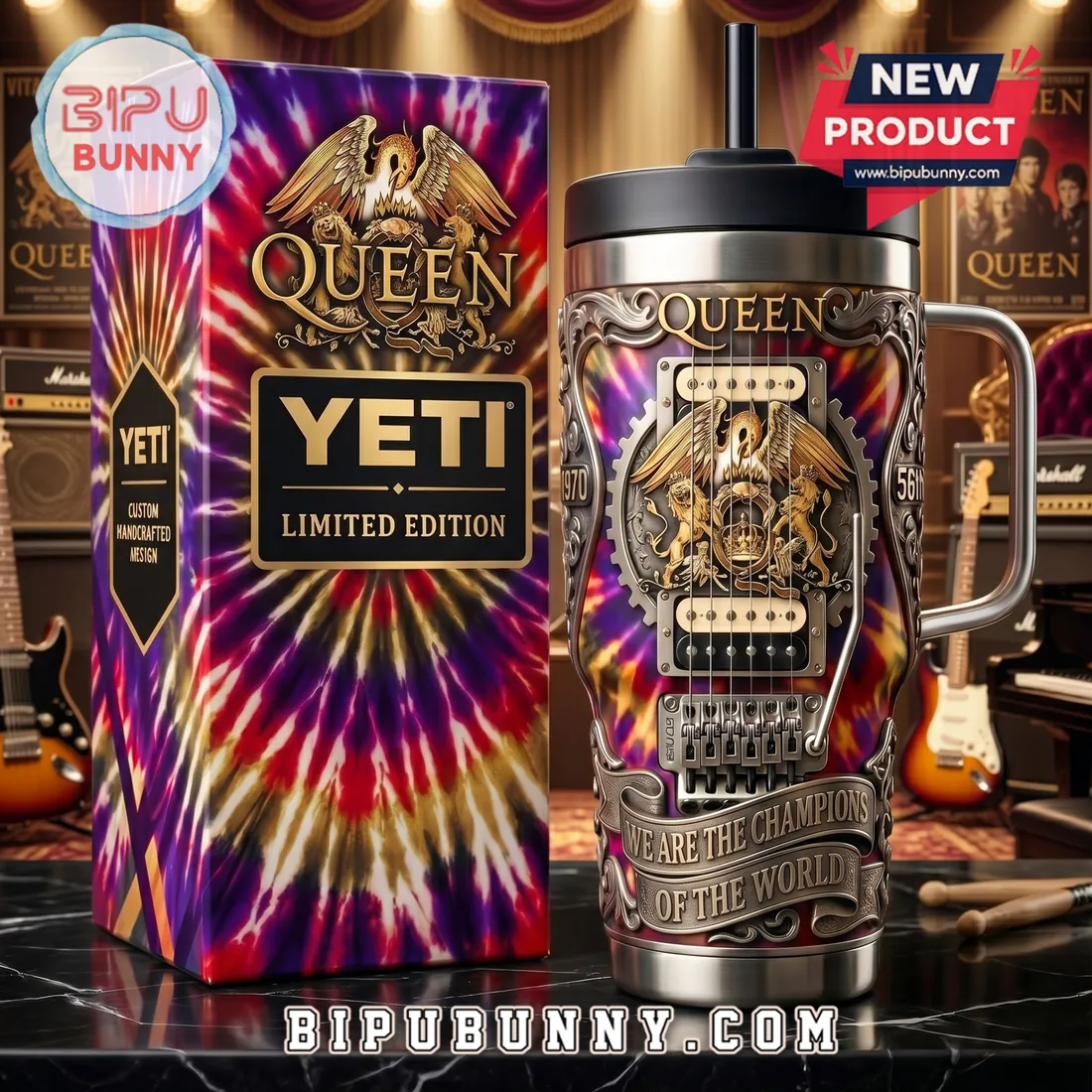 Queen Band We Are The Champions Stainless Steel Handle Tumbler Queen Band We Are The Champions Stainless Steel Handle Tumbler