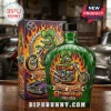 Green glass liquor bottle with Rat Fink 63rd Anniversary 1963-2026 print featuring a rat on a motorcycle with flames!