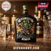 Rat Fink character on hot rod with flames on a black liquor bottle labeled 63rd Anniversary 1963-2026!