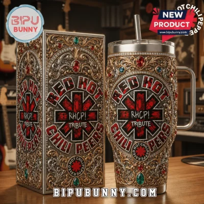 Red Hot Chili Peppers RHCP Tribute Ornate 40oz Tumbler with Handle
