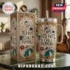 Tumbler and box featuring Red Hot Chili Peppers text with ornate gold filigree, illustrated eyes, earth, and doodles!