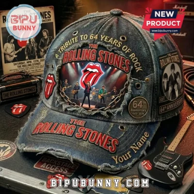 Rolling Stones 64th Anniversary Distressed Cap