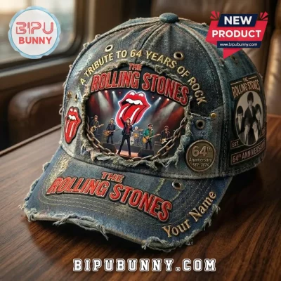 Rolling Stones 64th Anniversary Distressed Cap