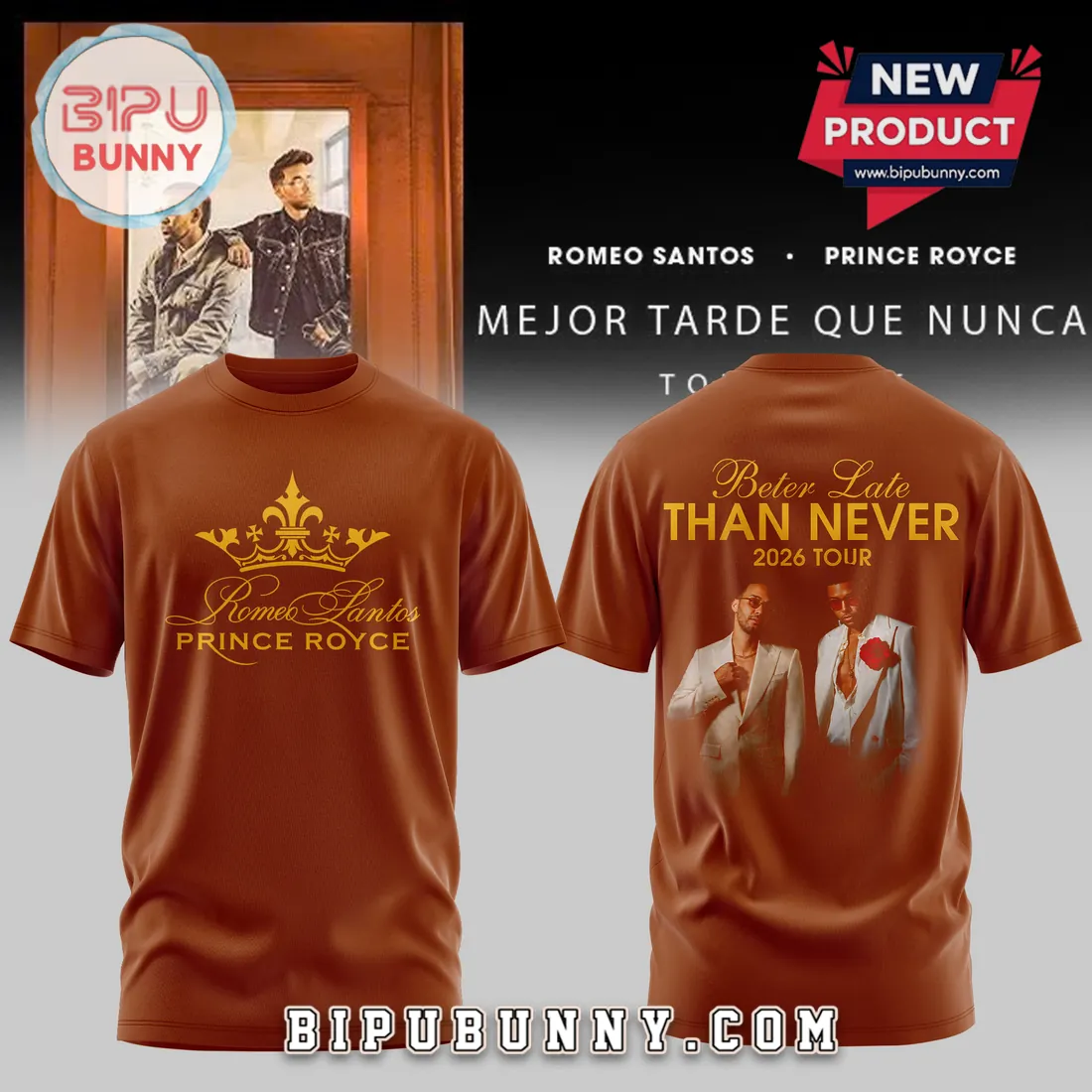 Romeo Santos Prince Royce Mejor Tarde Que Nunca 2026 Tour Limited Hoodie Romeo Santos Prince Royce Mejor Tarde Que Nunca 2026 Tour Limited Hoodie